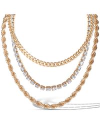 Jessica Simpson - 3-piece Twisted Chain Link Necklace Set - Lyst
