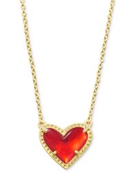 Kendra Scott - 14k Gold Plated And Genuine Stone Ari Heart Pendant Necklace - Lyst