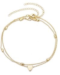 Adornia - Plated Heart Adjustable Anklet Set - Lyst
