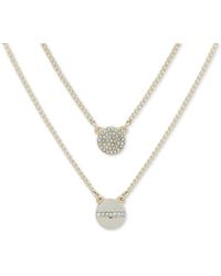 DKNY - Gold-tone Pendant Two-row Necklace - Lyst
