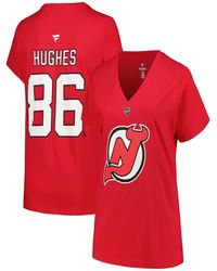 Fanatics - Branded Jack Hughes New Jersey Devils Plus Size Name Number T-shirt - Lyst