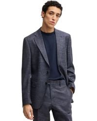 BOSS - Boss By Patterned Wool Blend Slim-fit Jacket - Lyst
