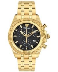Versace - Swiss Chronograph Fornax Gold Ion Plated Bracelet Watch 43mm - Lyst