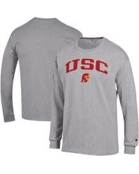 Champion - Â Usc Trojans Arch Over Logo Long Sleeve T-shirt - Lyst