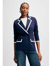 Isaac Mizrahi New York - Tipped Ponte Blazer - Lyst