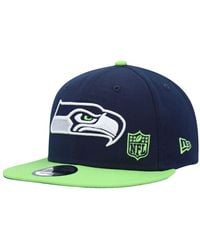 KTZ Seattle Seahawks Black Metallic Gold 9fifty Snapback Cap for Men