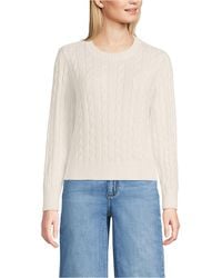 Lands' End - Drifter Classic Cable Crew Neck Sweater - Lyst