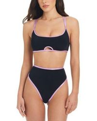 Red Carter - Contrast Trim Bralette Bikini Top Bottoms - Lyst