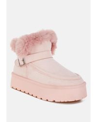 LONDON RAG - Linka Pin Buckle Detail Snow Boots - Lyst