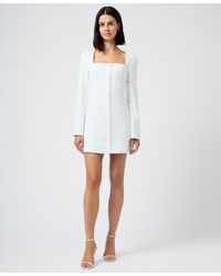 French Connection Ennis Satin Long Sleeve Mini Dress in White | Lyst French Connection Ennis Satin Long Sleeve Mini Dress in White | Lyst
