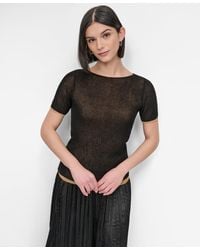 DKNY - Contrast-trim Layered-look Sweater - Lyst