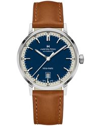 Hamilton - Swiss Automatic Intra-matic Leather Strap Watch 40mm - Lyst