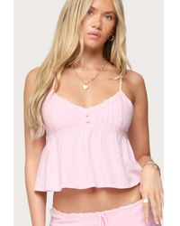 Edikted - Selene Lacey Pleated Tank Top - Lyst