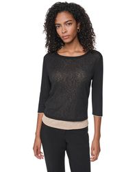 DKNY - Tissue Knit Scoop Neck 3/4-sleeve Pullover Sweater - Lyst