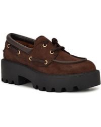 Nine West - Kerisa Lace-up Chunky Lug Sole Loafers - Lyst