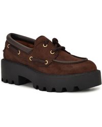Nine West - Kerisa Lace-up Chunky Lug Sole Loafers - Lyst