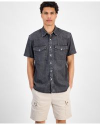 Sun & Stone - Sun + Stone Short Sleeve Denim Button-front Shirt - Lyst