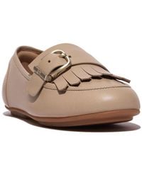 Fitflop - Allegro Fringe Buckled Leather Loafers - Lyst