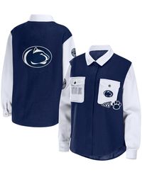 WEAR by Erin Andrews - Penn State Nittany Lions Button-up Shirt Jacket - Lyst