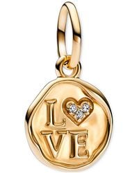 PANDORA - Cubic Zirconia Love Dangle Charm - Lyst