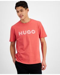 HUGO - By Boss Regular-fit Embroidered Logo Graphic T-shirt - Lyst