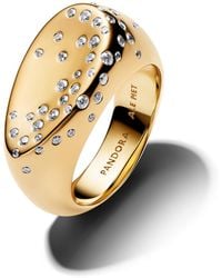 PANDORA - Stone-set Oval Domed Signet Ring - Lyst
