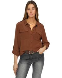 Belle & Bloom - Eclipse Rolled Sleeve Blouse - Lyst