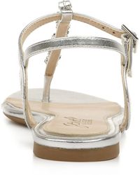 dalinda champagne satin rhinestone flat sandals