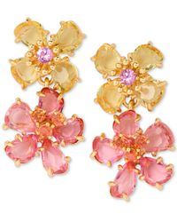 Kate Spade - Gold-tone Paradise Flower Double Drop Earrings - Lyst