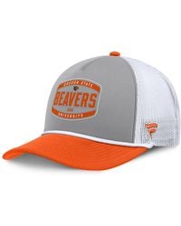 Fanatics - Gray/orange Oregon State Beavers Course Foam-front Adjustable Trucker Hat - Lyst
