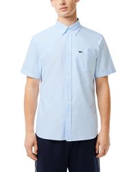 Lacoste - Short Sleeve Button-down Oxford Shirt - Lyst