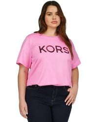 Michael Kors - Michael Plus Size Sequin Logo Cotton T-shirt - Lyst