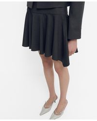 Mango - Asymmetrical Hem Wool Mini-skirt - Lyst