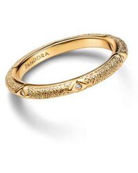 PANDORA - Texture Clear Cubic Zirconia Stones Ring - Lyst