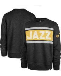 '47 - Heather Black Utah Jazz Tribeca Emerson Pullover Sweatshirt - Lyst