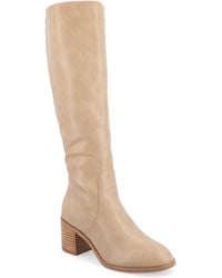Journee Collection - Romilly Wide Width Round Toe Block Heel Knee High Boots - Lyst