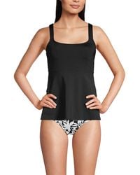 Lands' End - Adjustable Scoop Neck Flutter Tankini Top - Lyst