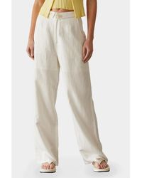Crescent - Jarrice Linen Fold-over Trousers - Lyst