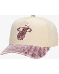 Mitchell & Ness - And Mitchell Ness Cream/red Miami Heat Faded Pro Snapback Hat - Lyst