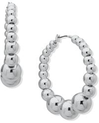 Nine West - Copper Coated Beads -tone Sphere Hoop Earrings - Lyst