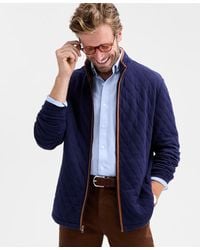 Club Room - Quilted Full-zip Mock Neck Sweatshirt - Lyst