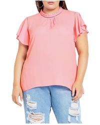 City Chic - Plus Size Kiss Me Quick Short Sleeve Top - Lyst