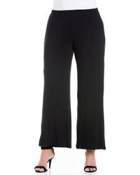 24seven Comfort Apparel - Plus Size Elastic Waist Flared Leg Palazzo Pants - Lyst