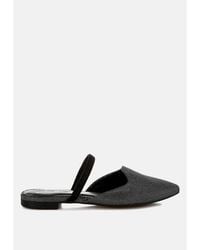 LONDON RAG - twiggy Glitter Faux Leather Flat Mules - Lyst