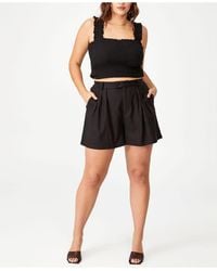 Cotton On Trendy Plus Size Eve Shorts - Black