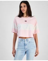 Tommy Hilfiger - Colorblock Cotton Crop T-shirt - Lyst