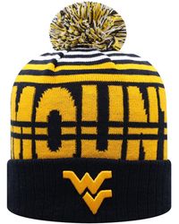 Top Of The World - Navy And Gold West Virginia Mountaineers Colossal Cuffed Knit Hat - Lyst