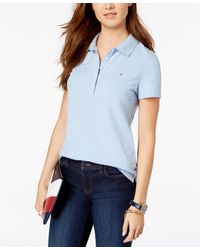 Tommy Hilfiger - Solid Short Sleeve Polo Chambray Blue Md - Lyst