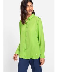 Olsen - 1/1 Sleeve Blouse Woven Long Sleeves Closed Shirt Collar Solid - Lyst