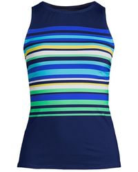 Lands' End - Plus Size Chlorine Resistant High Neck Upf 50 Modest Tankini Swimsuit Top - Lyst